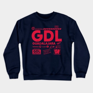 Vintage Guadalajara GDL Airport Code Travel Day Retro Travel Tag Mexico Crewneck Sweatshirt